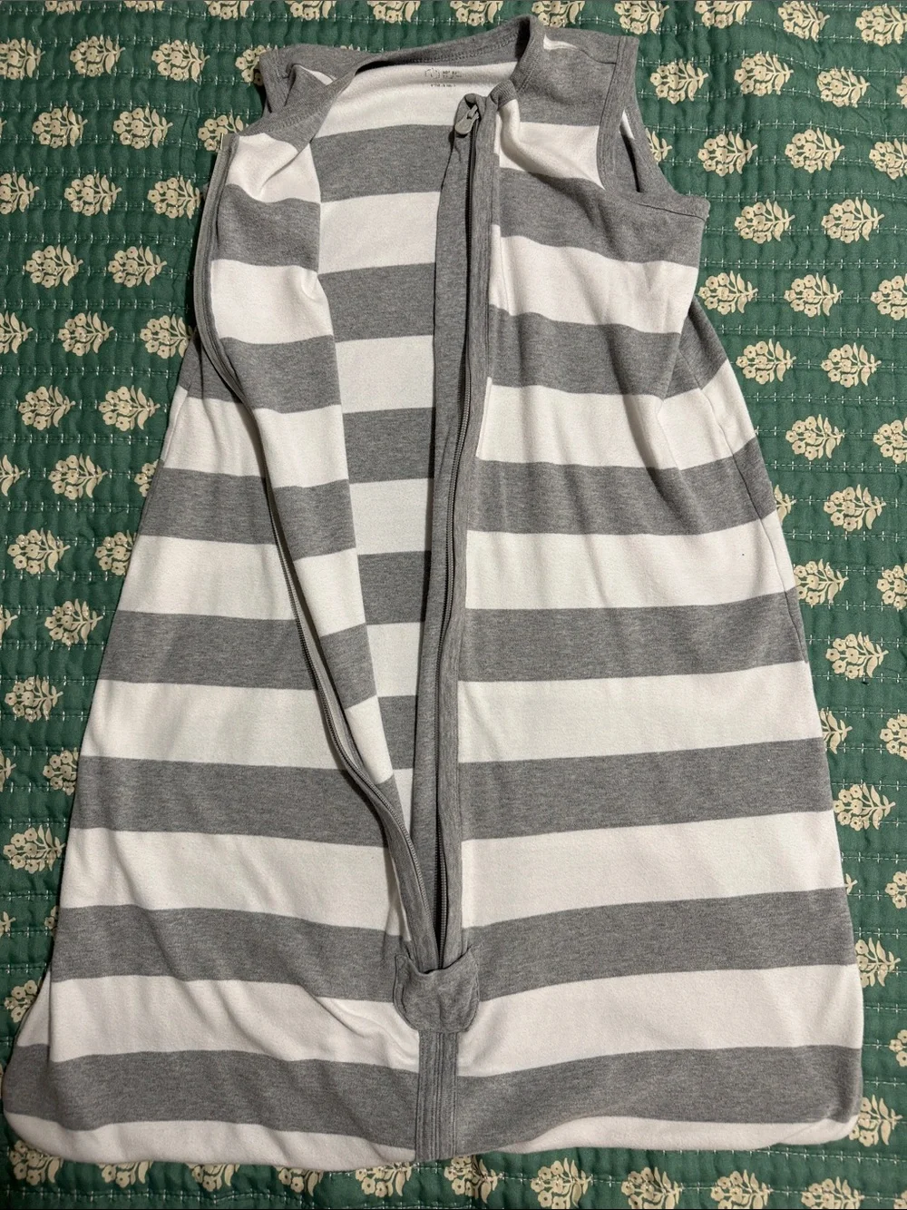 Burt’s Bees Gray & White Stripe Kids Pajama Sleep Sack .5tog